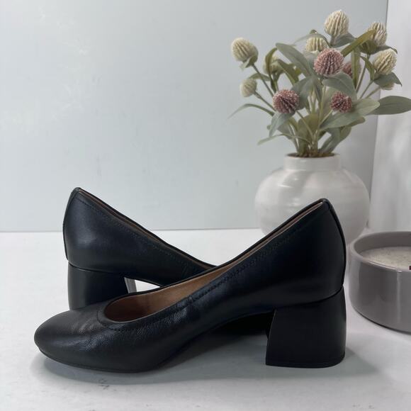 Vionic Carmel Leather Slip On Chunky Heel Pump Black Women's 7M Light Wear - Picture 6 of 10